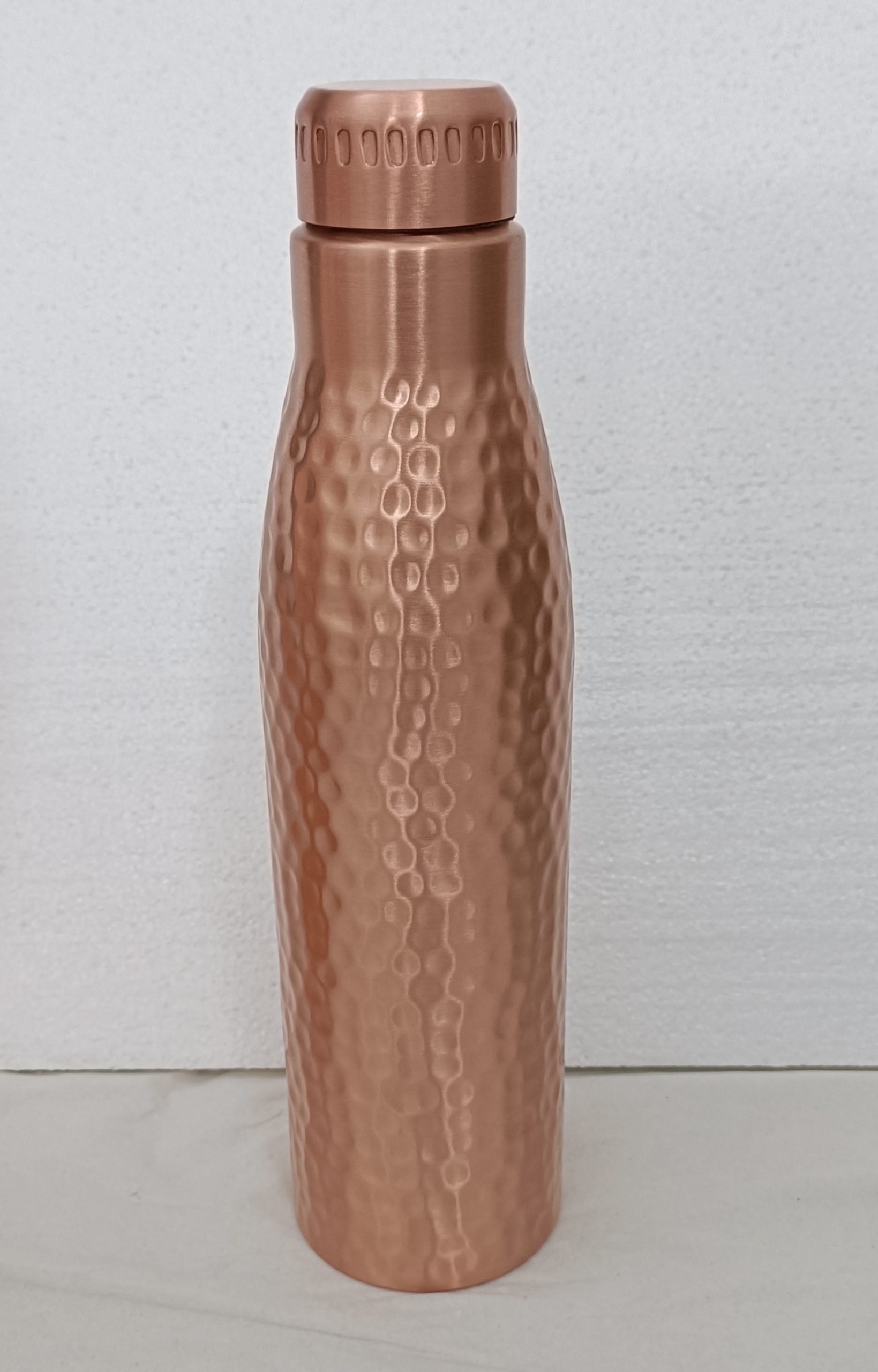 Hand-hammered copper water bottle