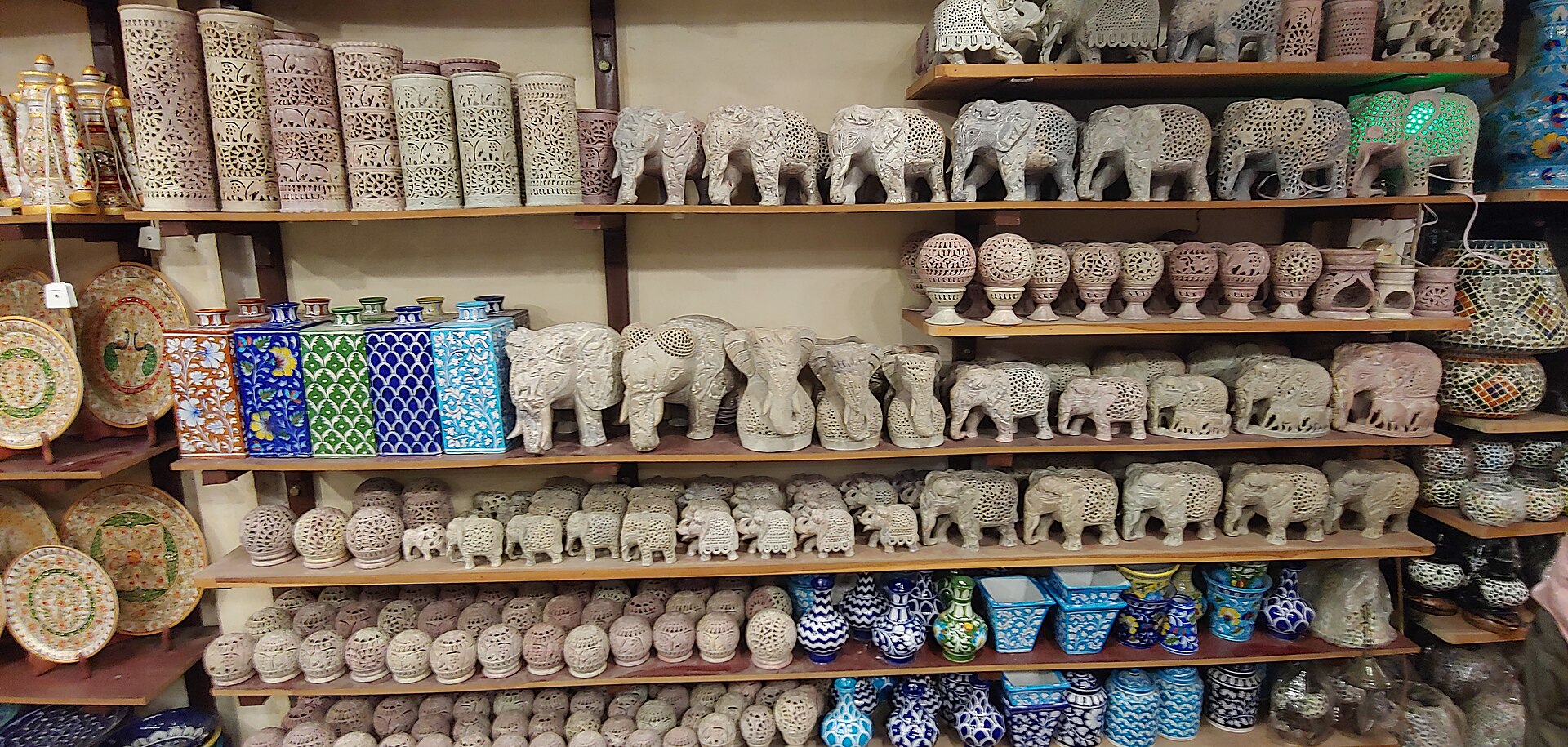 Set of Jaipur blue pottery coasters