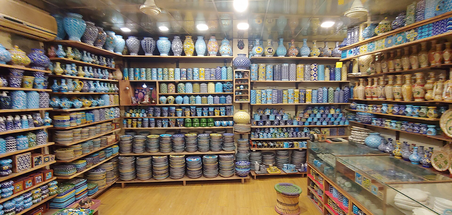 Jaipur blue pottery drawer knobs and planter