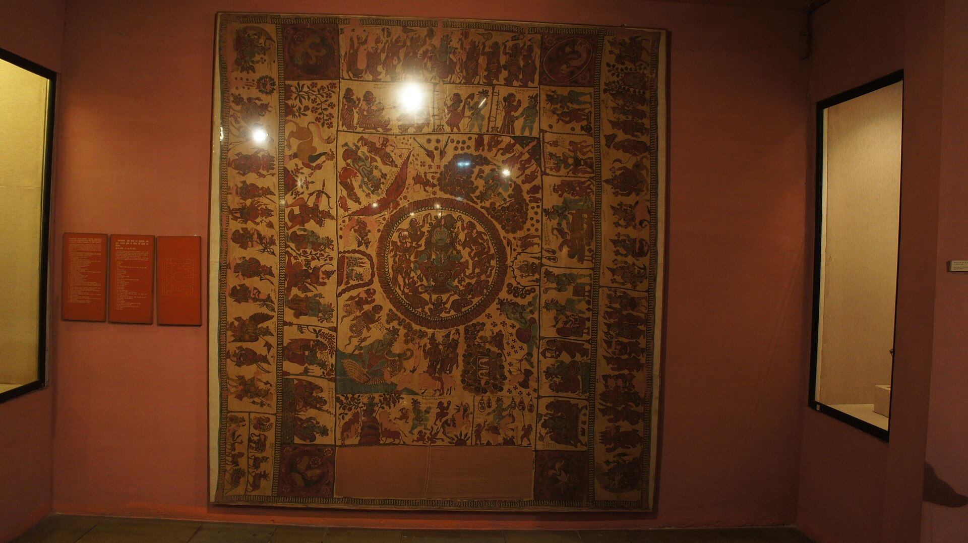 Hand-painted Srikalahasti pen Kalamkari dupatta